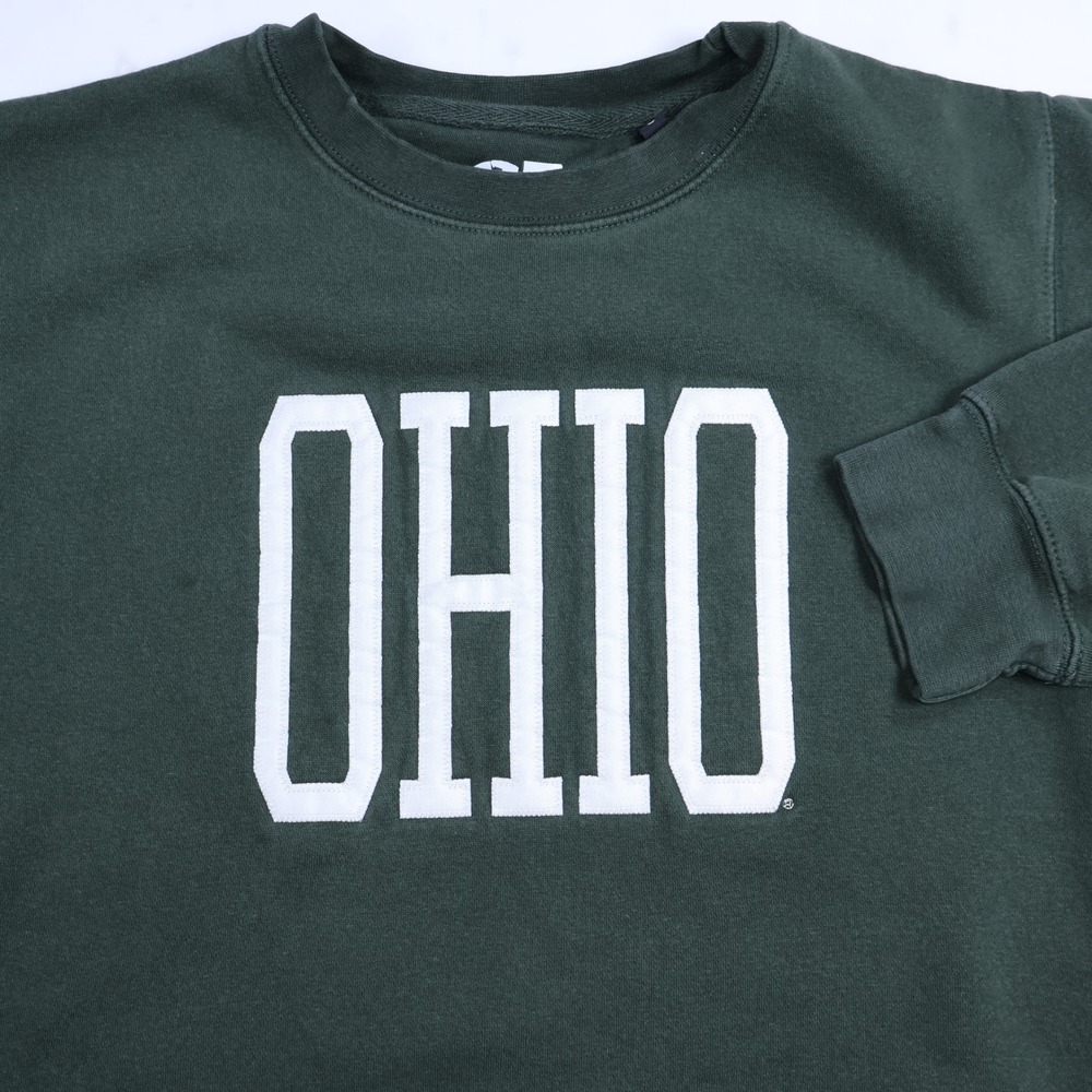 CI Sport Ohio University Sweatshirt Mens Small Green Crewneck OHIO Graphic S‎